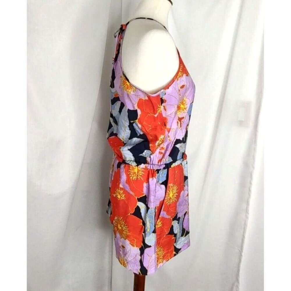 LOFT Romper Floral S Full Bloom Halter Lilac Blue Summer Brunch NEW - Picture 6 of 10